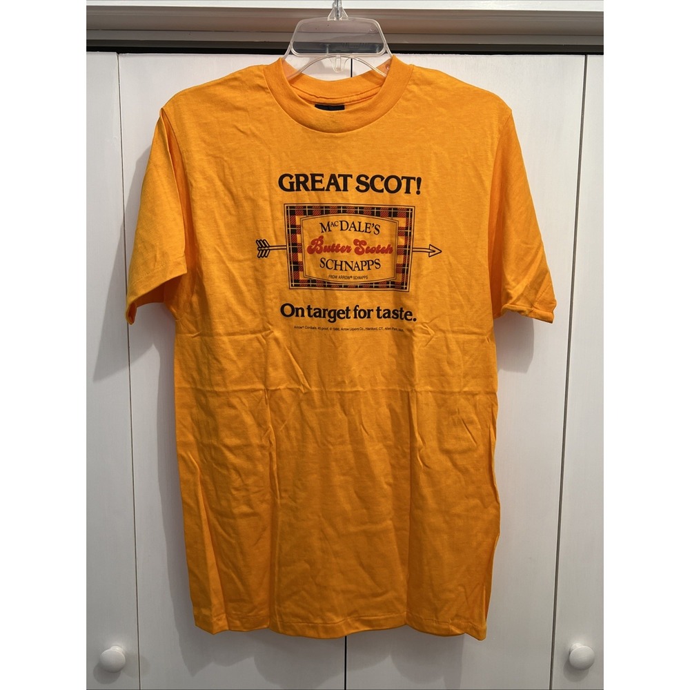 VTG 1986 Arrow MacDale's Butter Scotch Schnapps T-Shirt Sz L, Made in USA, NEW